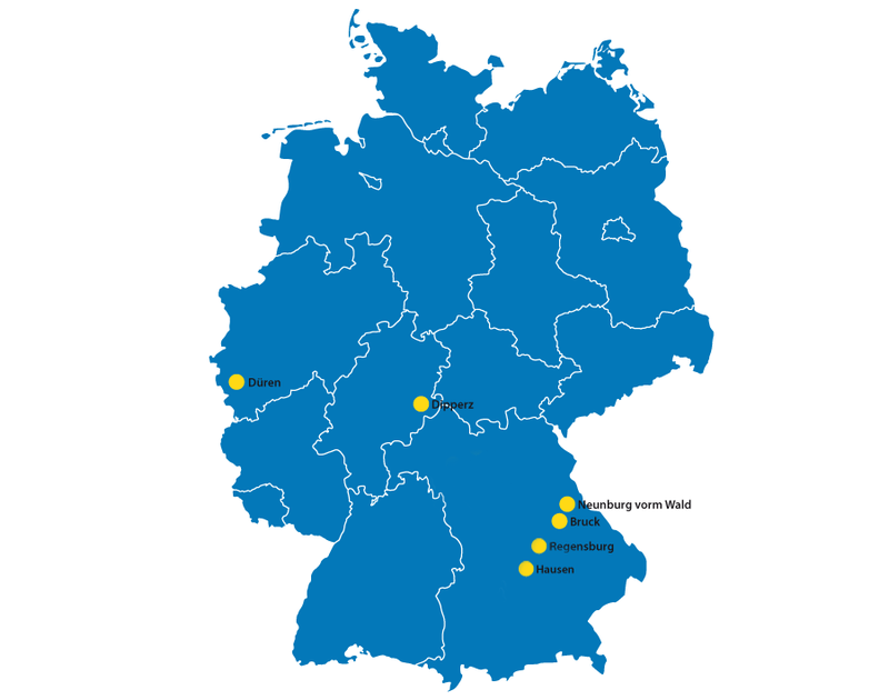 Deuschlandkarte mit ICR-Standorten